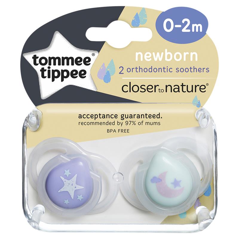 Buy Tommee Tippee Closer To Nature Newborn Soother 0 2 Months 2 Pack