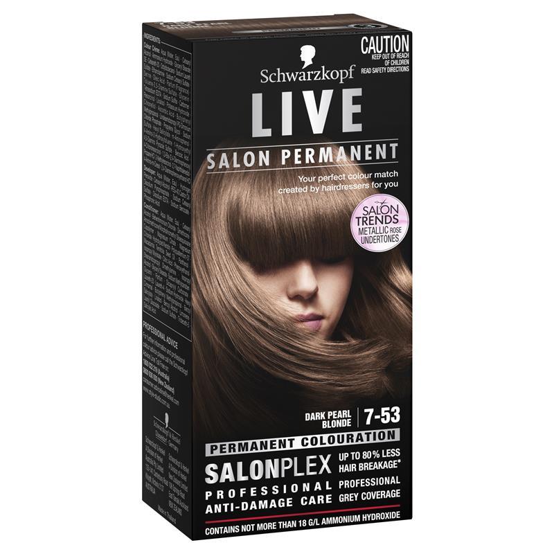 Buy Schwarzkopf Live Salon Permanent 7 53 Dark Pearl Blonde Online
