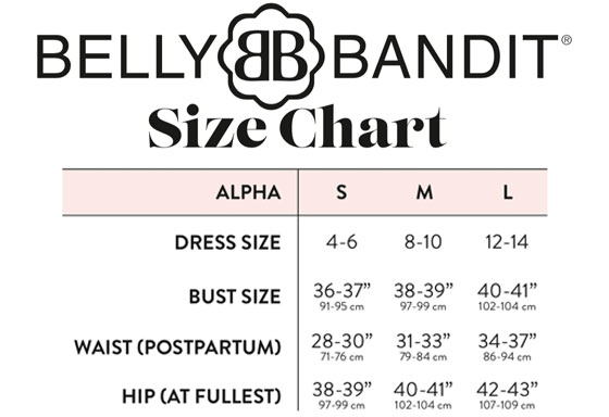 Original Belly Bandit Size Chart