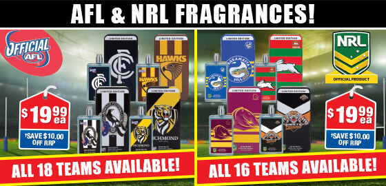 AFL & NRL Fragances at the Chemist Warehouse