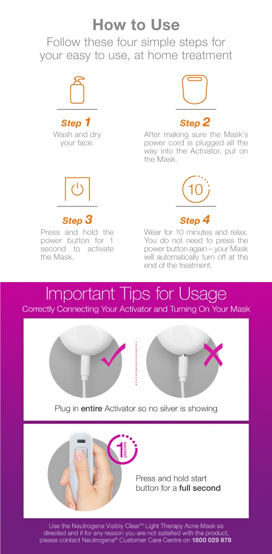 Buy Neutrogena Visibly Clear Light Therapy Acne Mask Kit Online at