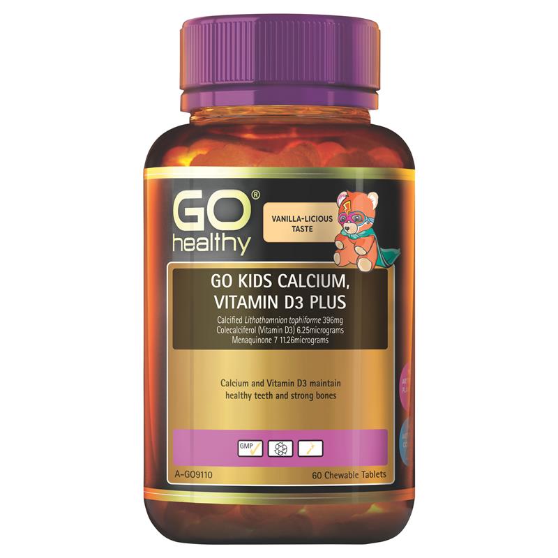 Buy GO Healthy Kids Calcium & Vitamin D3 Plus 60 Chewable Tablets
