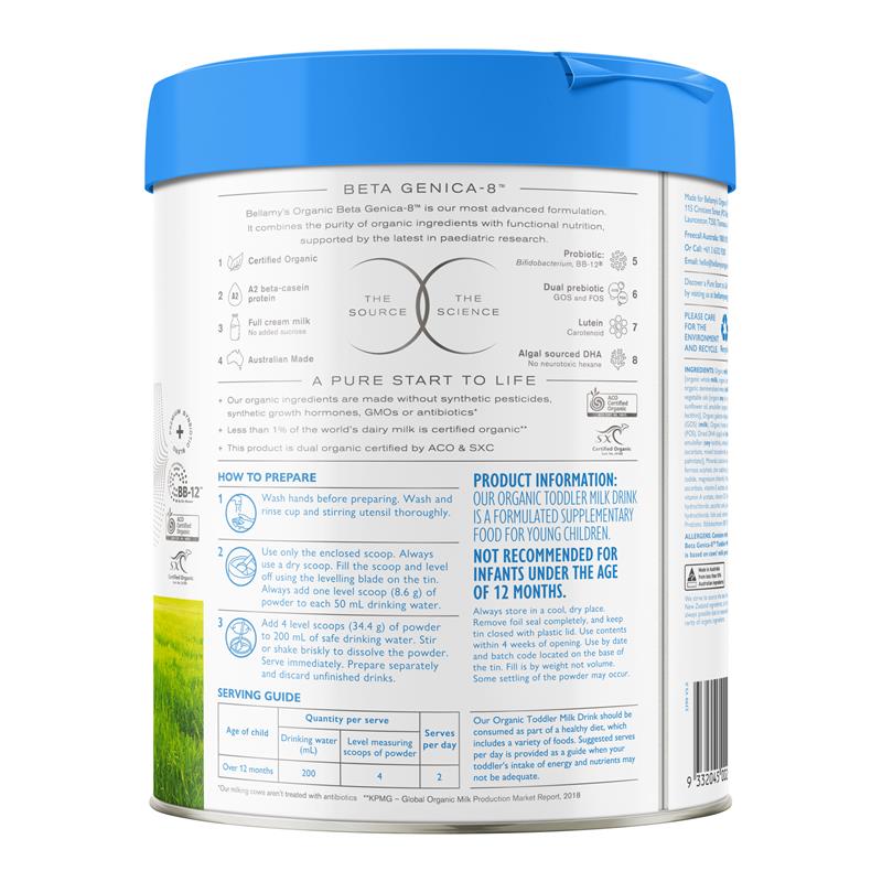 Buy Bellamy's Beta Genica-8 Step 3 Toddler Milk Drink 800g online