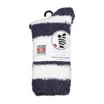 Adults Bed Socks Stripe Grey and White