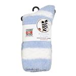 Adults Bed Socks Stripe Blue and White