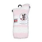 Adults Bed Socks Stripe Pink and White