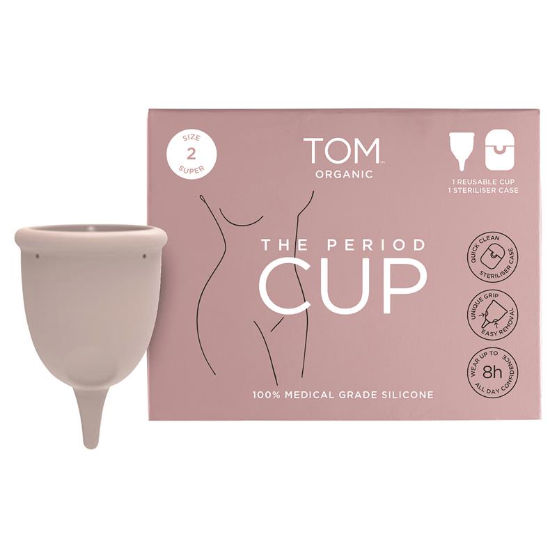 Buy TOM Organic The Period Cup Size 2 + Convenient Microwavable Steriliser  Case Online at Chemist Warehouse®