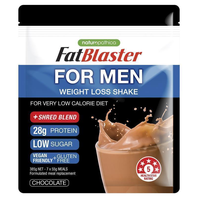 Buy Naturopathica Fatblaster Shake for Men Chocolate Pouch 385g Online at  Chemist Warehouse®