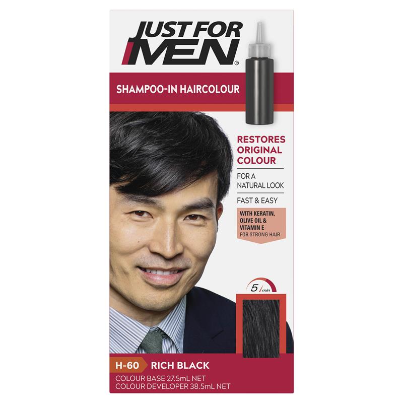 Buy Just for Men ShampooIn Hair Colour Rich Black Online at Chemist