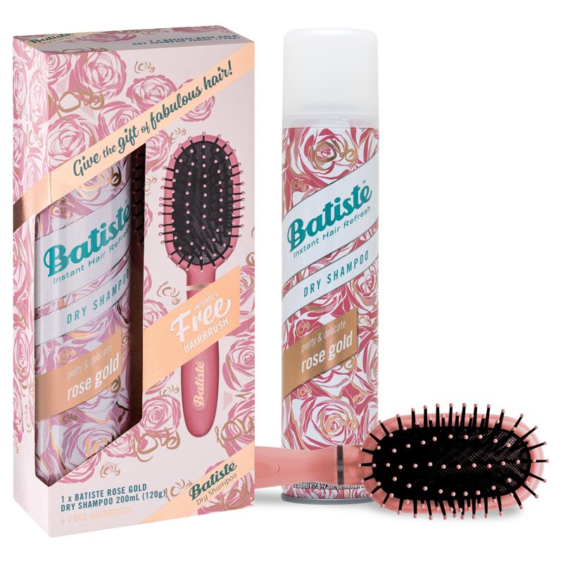 Buy Batiste Rose Gold Dry Shampoo 200ml & Brush Gift Set Online at