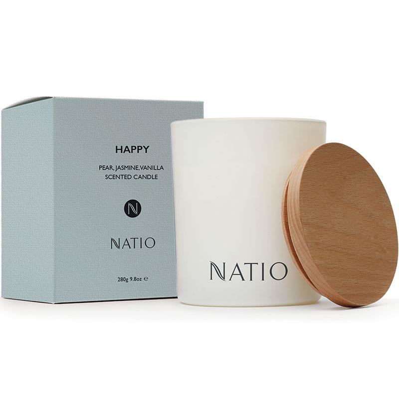 Buy Natio Happy Pear Jasmine & Vanilla Scented Candle 280g Online Only
