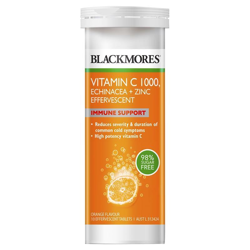 Buy Blackmores Vitamin C 1000 Echinacea + Zinc 10 Effervescent Tablets