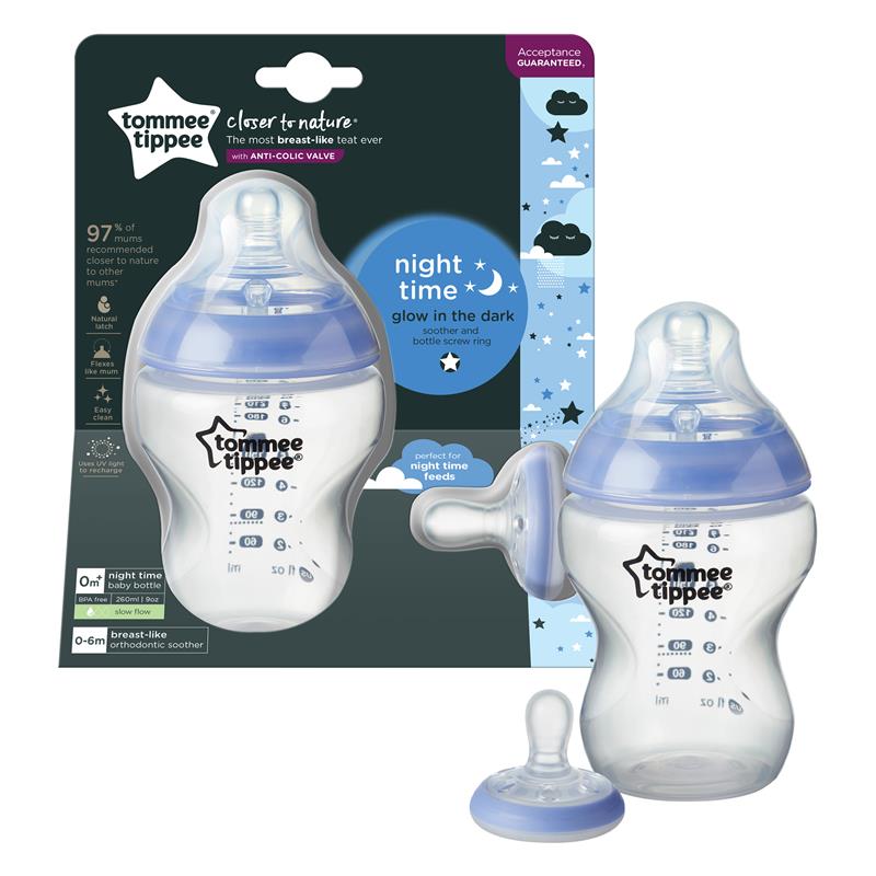 sværd Foto stærk Buy Tommee Tippee Closer to Nature Glow Bottle & Breast Like Soother Night  Time 260ml Online at Chemist Warehouse®