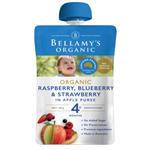 Bellamys Organic Exotic Fruits Raspberry/Blueberry & Strawberry In Apple Puree 120g