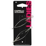 Capelli Ladies Hair Pins Pearl Ended Rhodium 2 Pack