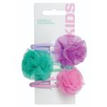Capelli Kids Snap Clips Tulle Flower Pastels 3 Pack