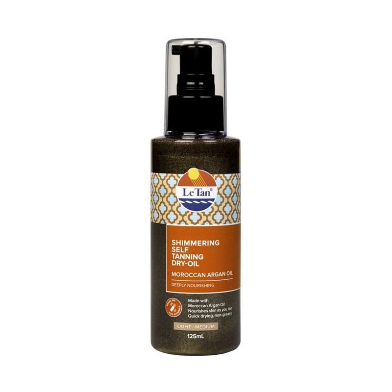 Buy Le Tan Shimmering Self Tanning Dry Oil Moroccan Argan Oil Light
