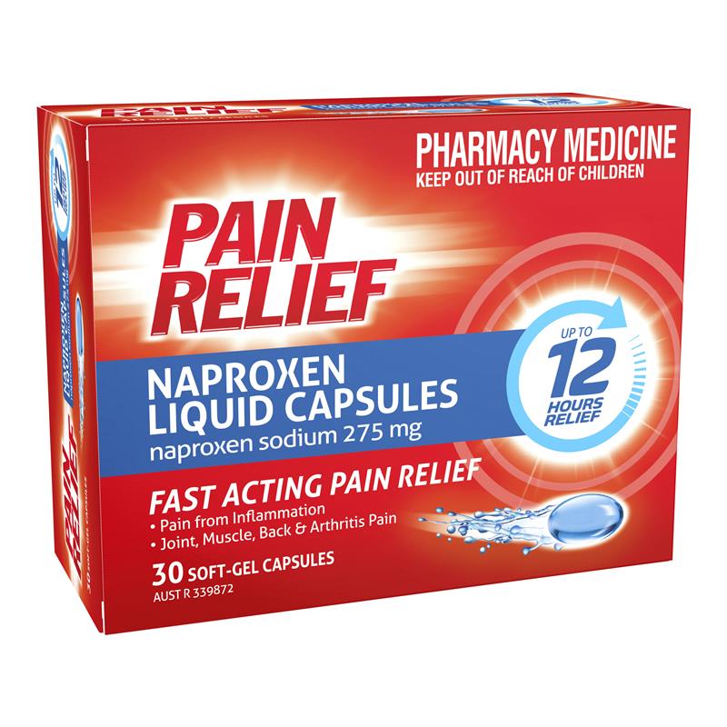 Pain Relief Naproxen Liquid Capsules 30 Pack