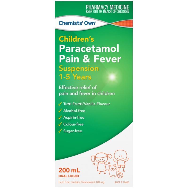 Buy Chemist Own Paracetamol Suspension 15 Years 200mL Online at