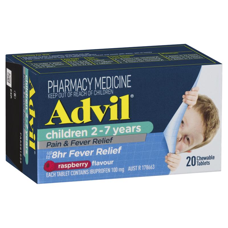 Buy Advil Pain & Fever Chewable 27 Years 20 Tablets Online at Chemist Warehouse®