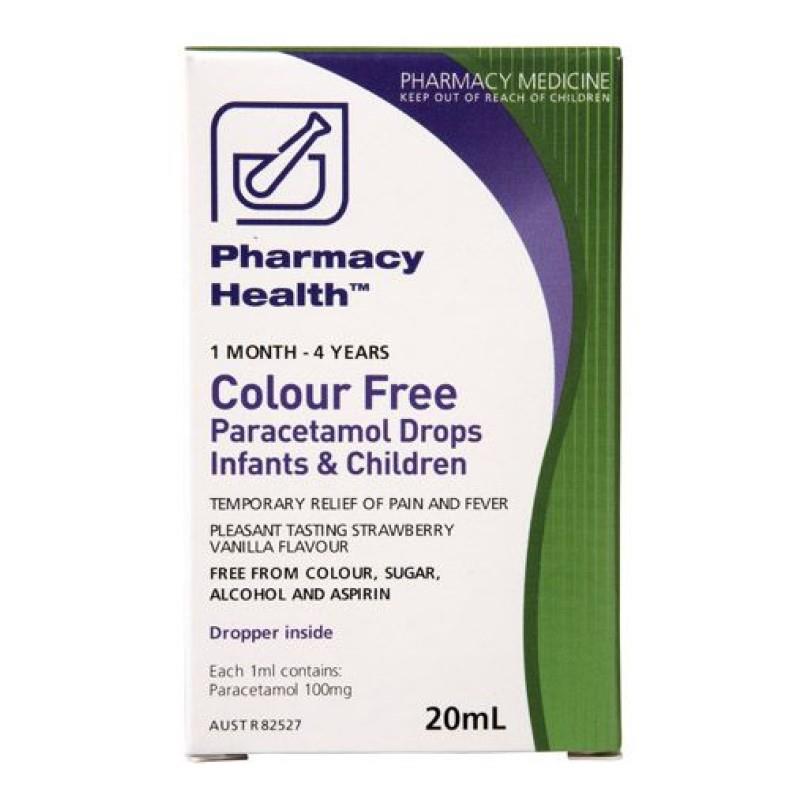Buy Pharmacy Health Paracetamol Drops Colour Free 20mL Online at
