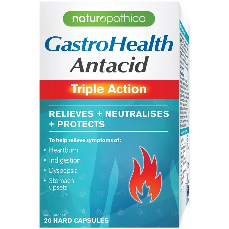 Buy Naturopathica Gastrohealth Antacid Triple Action 30 Capsules Online