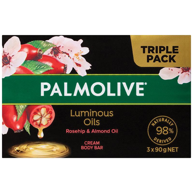 Buy Palmolive Luminous Oils Rosehip & Almond Oil Cream Body Bar 3 x 90g