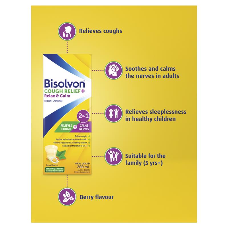 Buy Bisolvon Cough Relief + Relax & Calm Cough Syrup for Kids + Adults