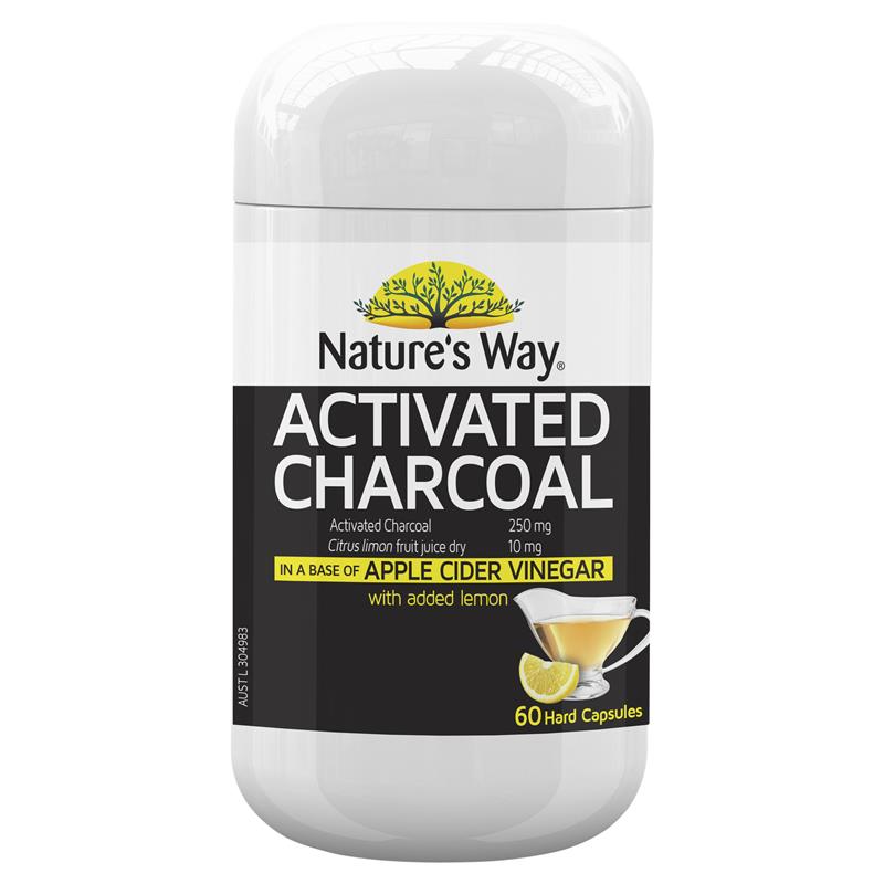 Buy Natures Way Activated Cleansing Charcoal + Apple Cider Vinegar 60