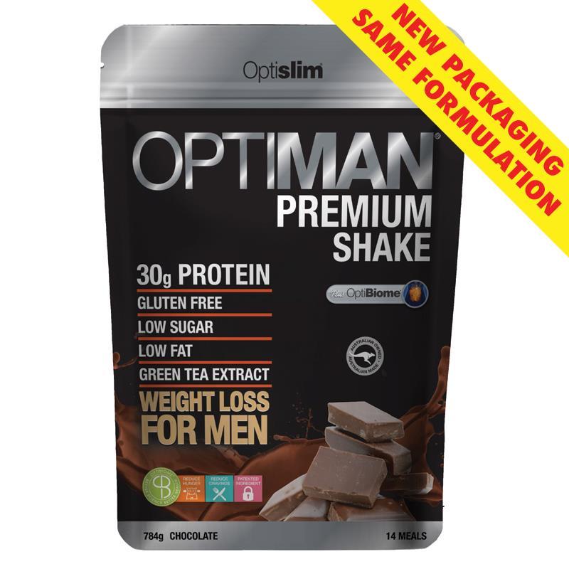 Buy Optislim Optiman Premium Shake Chocolate 784g Online at ePharmacy®