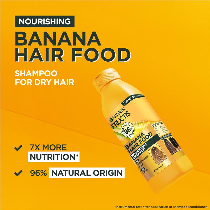 Buy Garnier Fructis Hair Food Nourishing Banana Shampoo For Dry Hair 350ml  Online at Chemist Warehouse®