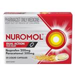 Nuromol 200mg/500mg  Liquid Capsules 20 - Ibuprofen + Paracetamol