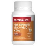 NutraLife High Strength Vitamin C 1200 + D + Zinc 60 Tablets