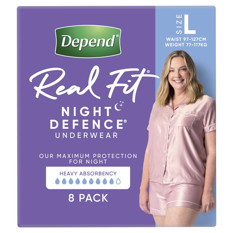 Buy Depend Underwear Realfit Night Defence Female Large 8 Pack