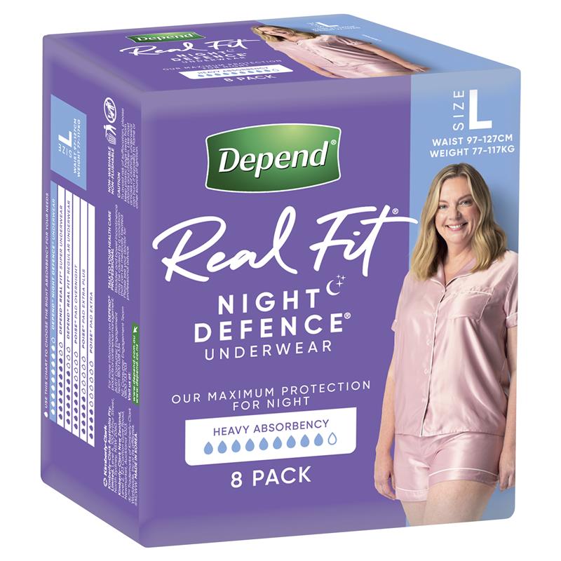 Buy Depend Underwear Realfit Night Defence Female Large 8 Pack