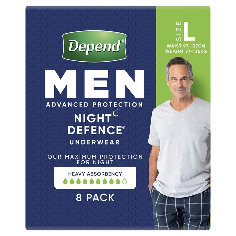 Depend - The best offense is a good defense. Depend® Night Defense®  Underwear provides up to 12 hours of protection so you can rest comfortably  all night long. Learn more