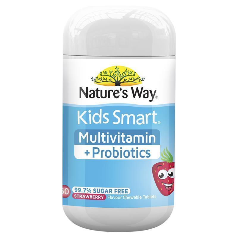 Buy Nature's Way Kids Smart Multivitamin + Probiotics Chewables 50 Tablets For Children Online