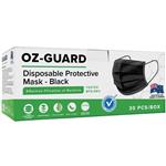 Oz Guard Disposable Black Face Masks 30 Pack - Made In Australia