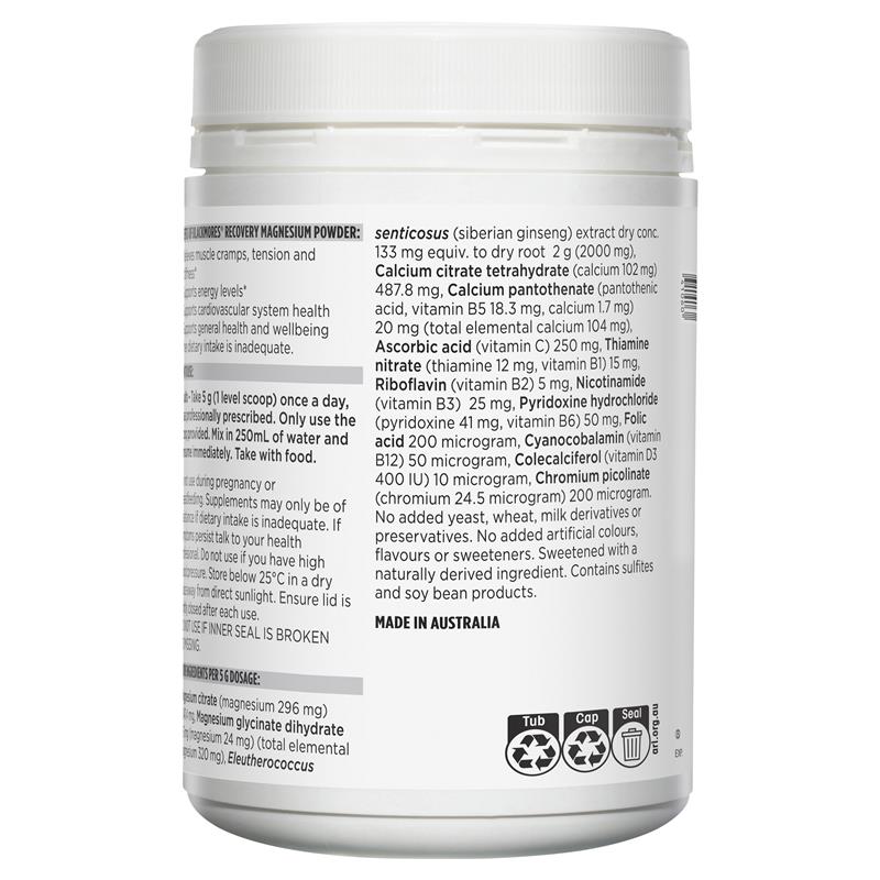 Buy Blackmores Recovery Magnesium Muscle Health Vitamin Powder 400g
