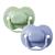 Tommee Tippee Natural Latex Cherry Soothers, Symmetrical Design, BPA-Free, 18-36m, Green and Blue, Pack of 2 Dummies