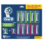 Oral B Power Toothbrush Cross & Floss Action Refills 10 Pack