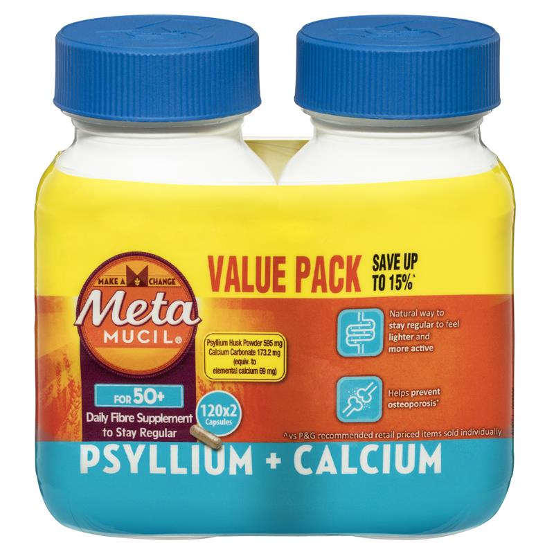 Buy Metamucil Calcium 50 2x120 Capsules Exclusive Size Online At