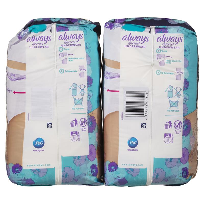Buy Always Discreet Night Underwear Large Pants 7 Drop 16 Value Pack