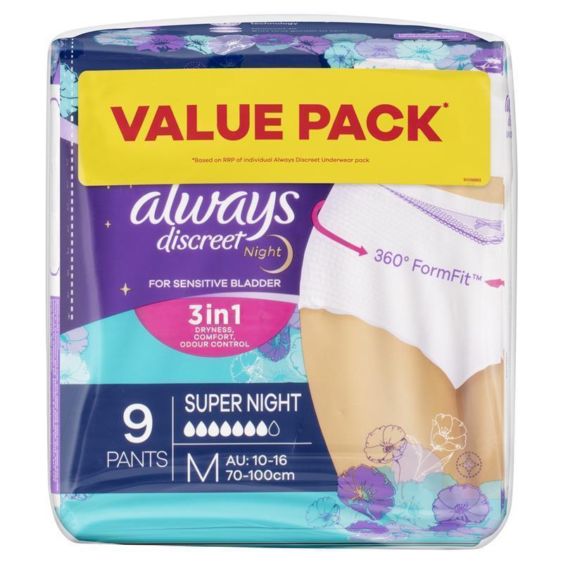 Buy Always Discreet Night Underwear 