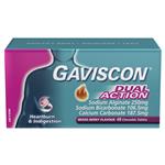 Gaviscon Dual Action Chewable Tablets Heartburn and Indigestion Relief Mixed Berry 48 Pack
