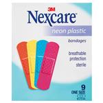 Nexcare Neon Plastic Strips Sachet 9 Pack Single
