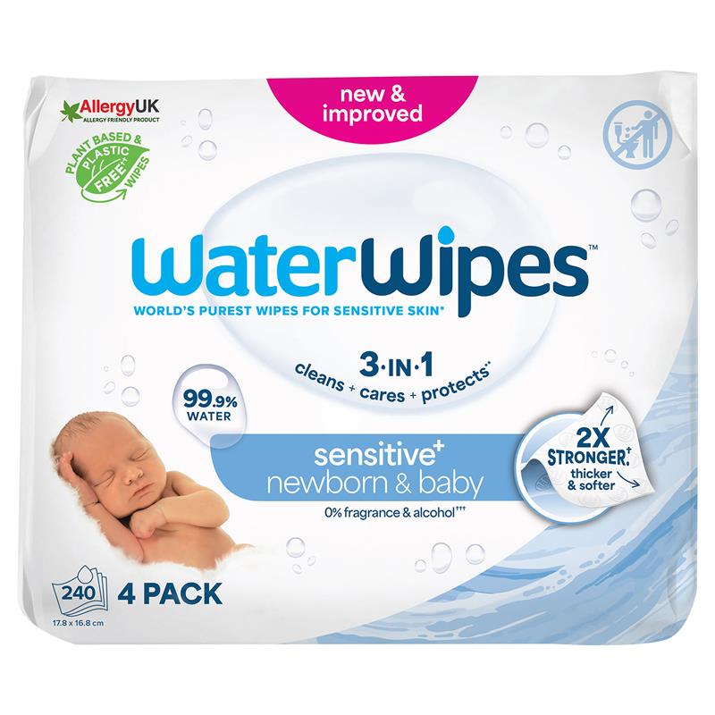 WaterWipes Baby & Newborn Sensitive Wipes 240 Pack product image