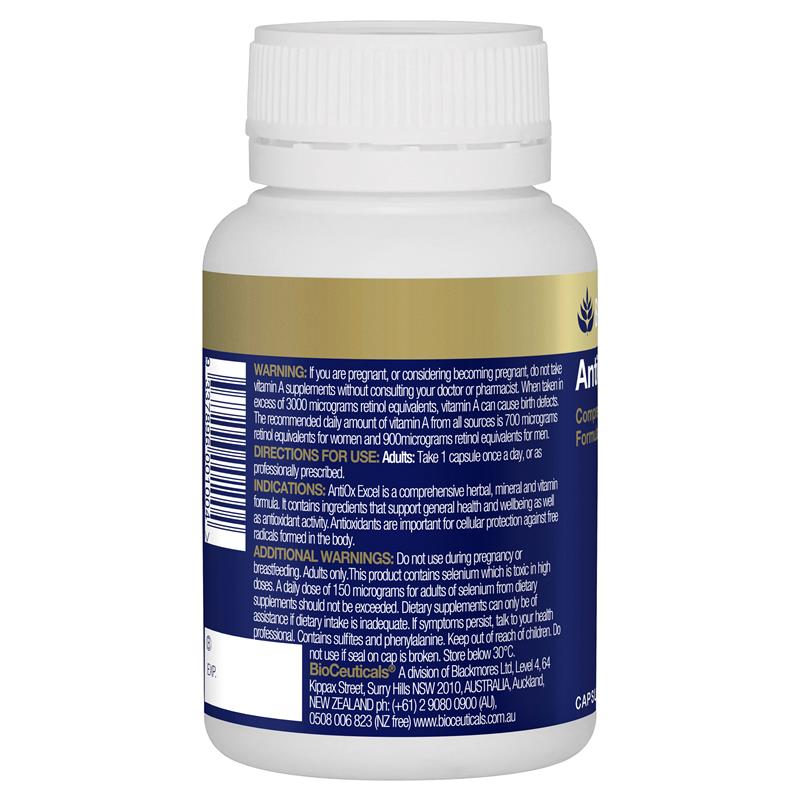 Buy BioCeuticals AntiOx Excel 60 Capsules Online at Chemist Warehouse®