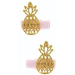 My Beauty Kids Hair Accessories Pineapple Pink Ribbon Clips