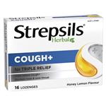 Strepsils Herbal Cough Lozenges Honey Lemon 16 Pack